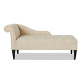Harrison Tufted Roll Arm Chaise Lounge, Beige Chenille Beige Foam Chenille