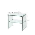 Clear Glass Side & End Table, Tempered Glass End Table Small Table Transparent Glass