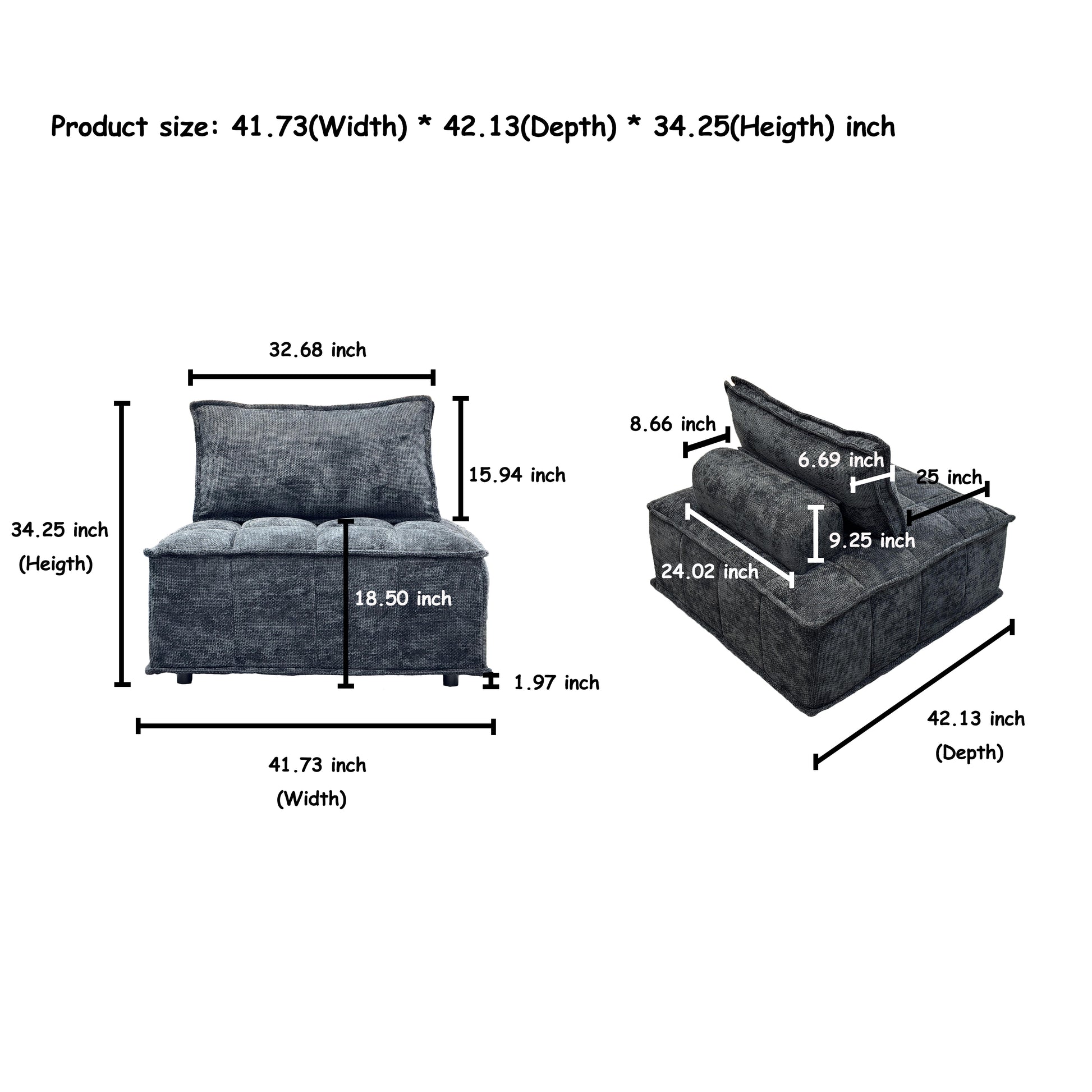 Versatile 4 Module Sofa With Adjustable Backrests And Customizable Configuration Chenille Black Sofa Black Chenille 4 Seat