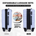 Luggage Sets 3 Piece,Carry On Luggage With Wheels,Check In Luggage,28 24 20 Inch Luggage,Tsa Approved Lock,Hardshell Suitcase,Blue Purple Purple Abs