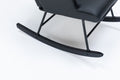 Rocking Chair, Glider Chair,Rocking Accent Chair With Lumbar Pillow And Ottoman For Nursery Living Room Bedroom Black Pu