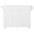 K&K 53.2'' Kitchen Island With Drop Leaf, Kitchen Storage Cart With Spice Rack, Towel Rack And 2 Drawers, Rolling Kitchen Island On Wheels With Adjustable Shelves For Kitchen, Dining Room, White White Brown Kitchen Artsy,Casual,Classic,Minimalist,Modern