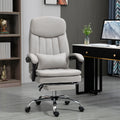 Vinsetto Microfibre Executive Massage Office Chair, Swivel Computer Desk Chair, Heated Reclining Computer Chair With Lumbar Support Pillow, Light Gray Light Grey Polyester