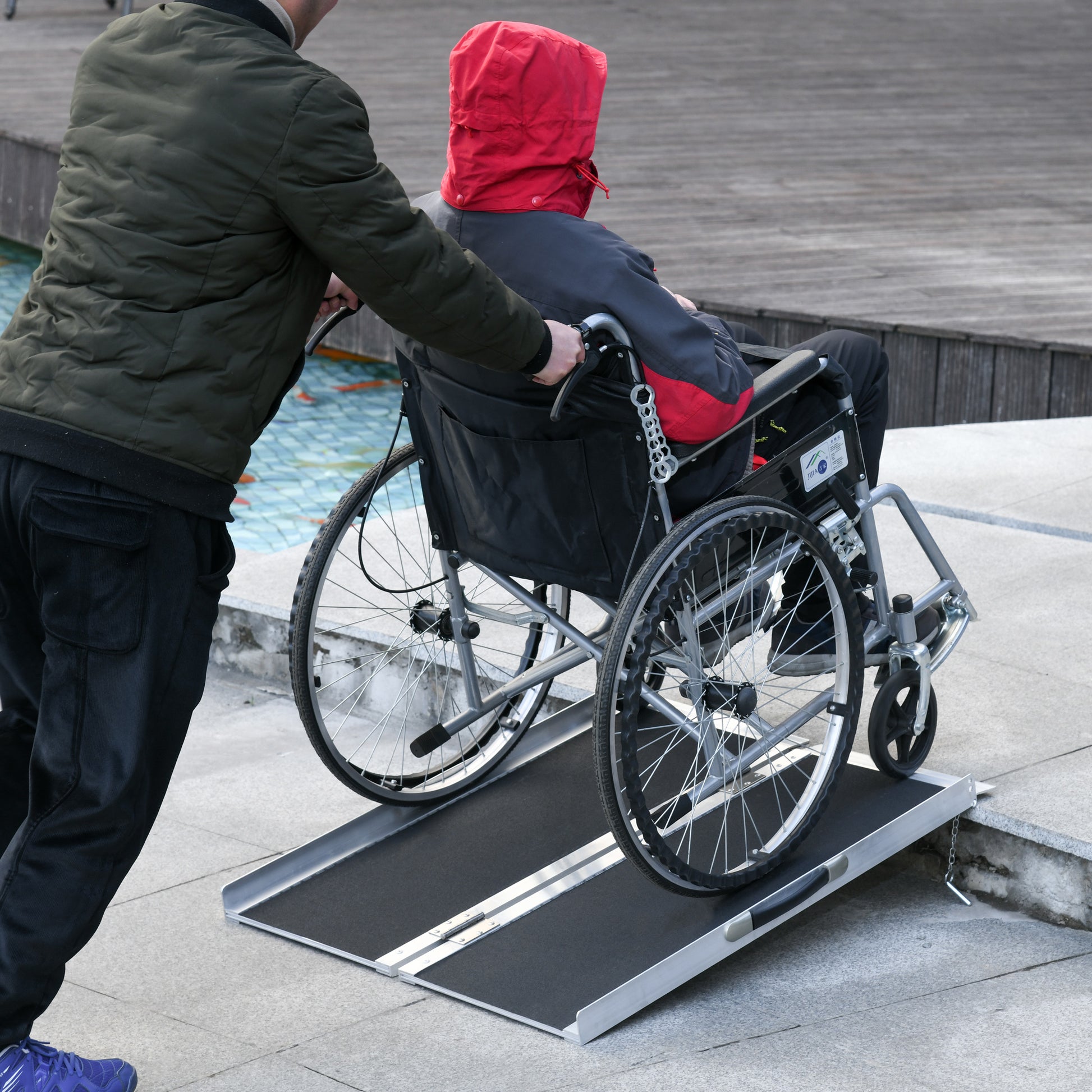 Homcom Wheelchair Ramp 3Ft, Folding Aluminum