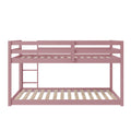 Twin Over Twin Floor Bunk Bed,Pink Twin Pink Pine