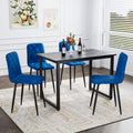 Dining Chairs Set Of 4, Modern Kitchen Dining Room Chairs, Velvet Dining Chair Upholstered Cushion Seat And Sturdy Metal Legs Blue Velvet