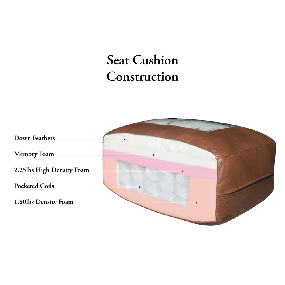 Maui Leather Chair Brown Down Filling Genuine Leather
