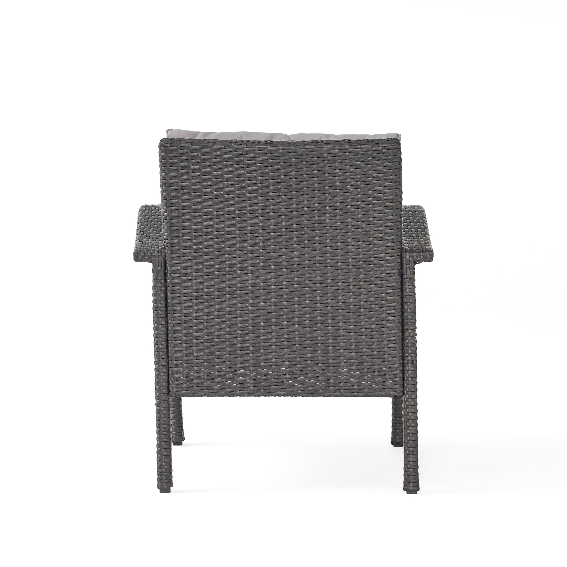 Honolulu Chat Set S 5 Grey Silver Pe Rattan Iron Waterproof Fabric