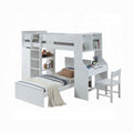 White Twin Loft Bed With Desk And Wardrobe White Bedroom Mdf Lvl