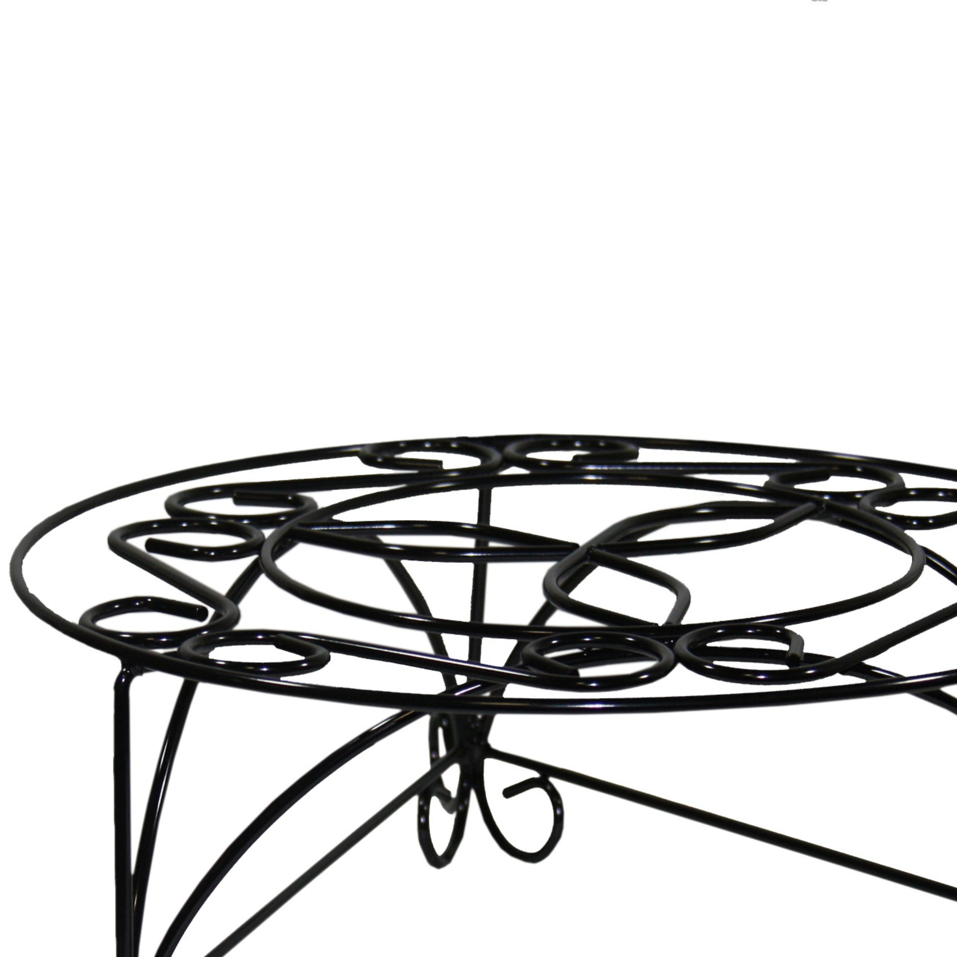 6.25" H Mosaic Cast Metal Black Gold Plant Stand Multicolor Metal