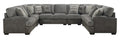 Grennburg Gray Modular 6 Piece Sectional Gray Foam Engineered Wood 7 Seat