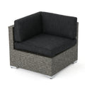 Puerta Corner Sofa & Coffee Table Black Gray Fabric