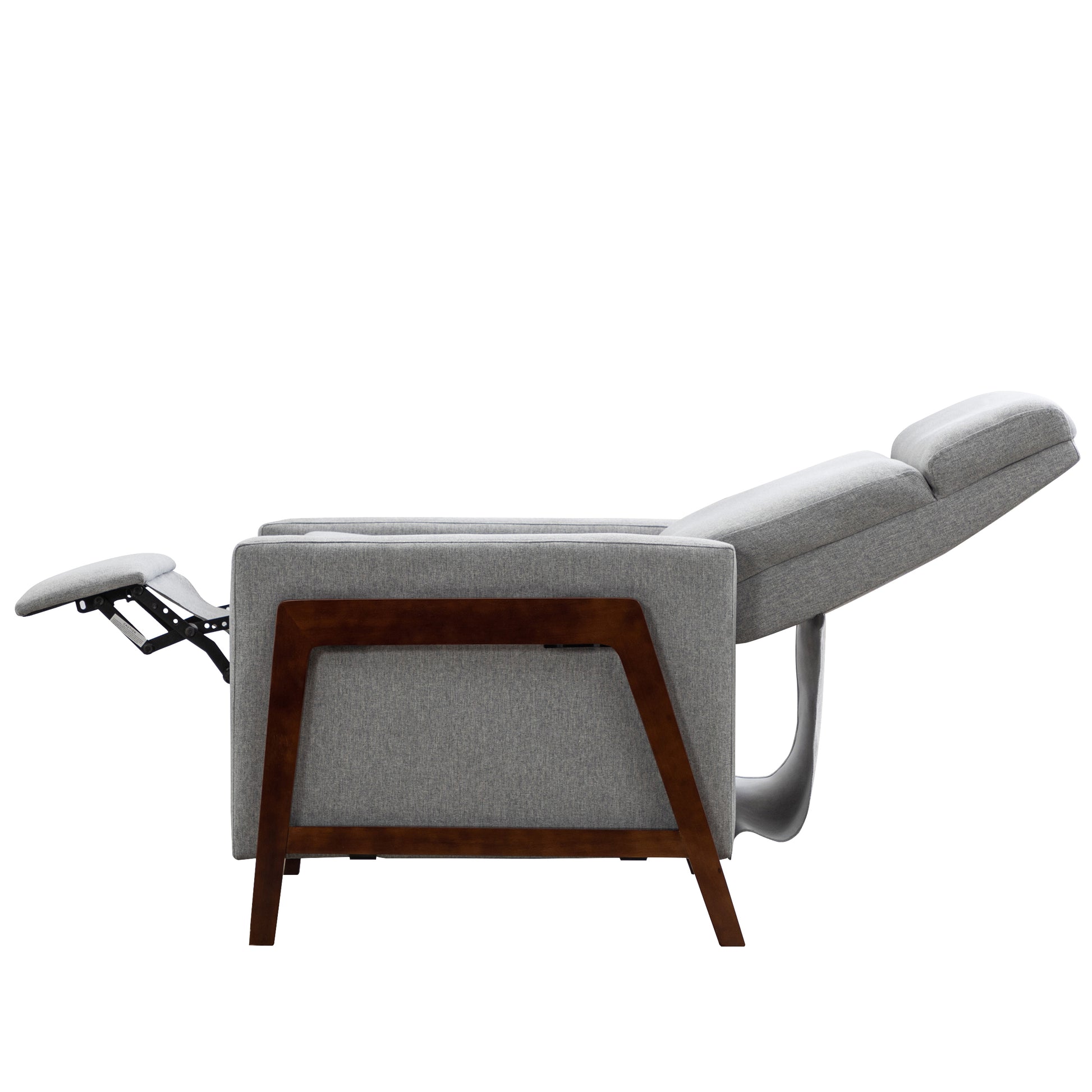 Set Of Two Wood Framed Upholstered Recliner Chair Adjustable Home Theater Seating With Thick Seat Cushion And Backrest Modern Living Room Recliners,Gray Gray Linen