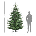 Homcom 9 Foot Artificial Christmas Tree, Pine Hinged Xmas Tree With 1939 Realistic Branches, Steel Base, Auto Open, Green Green Plastic