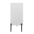 Modern Featured Storage Cabinet Sideboard With Glass Sliding Door And 3 Drawers, Entryway Console Table Kitchen Buffet Cabinet For Corridors Entrances Kitchen Study White 5 Or More Spaces White Particle Board