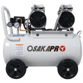 2.5 Hp Silent Air Compressor 13 Gallon, Oil Free, Electric Shop Air Compressor Portable,Lightweight With Wheels, 70 Dba Noise Level, With Automatic Drain Valve,Light Gray Light Gray Metal