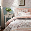 9 Piece Cotton Percale Comforter Set Blush Queen Queen Blush Polyester