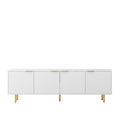 White Modern Tv Stand Fluted 68