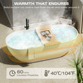 Luxury Handcrafted Stone Resin Freestanding Soaking Bathtub With Overflow In Matte White, Cupc Certified 24S03 59Mw Matte White Bathroom Freestanding Tubs Soaking Center Solid Surface