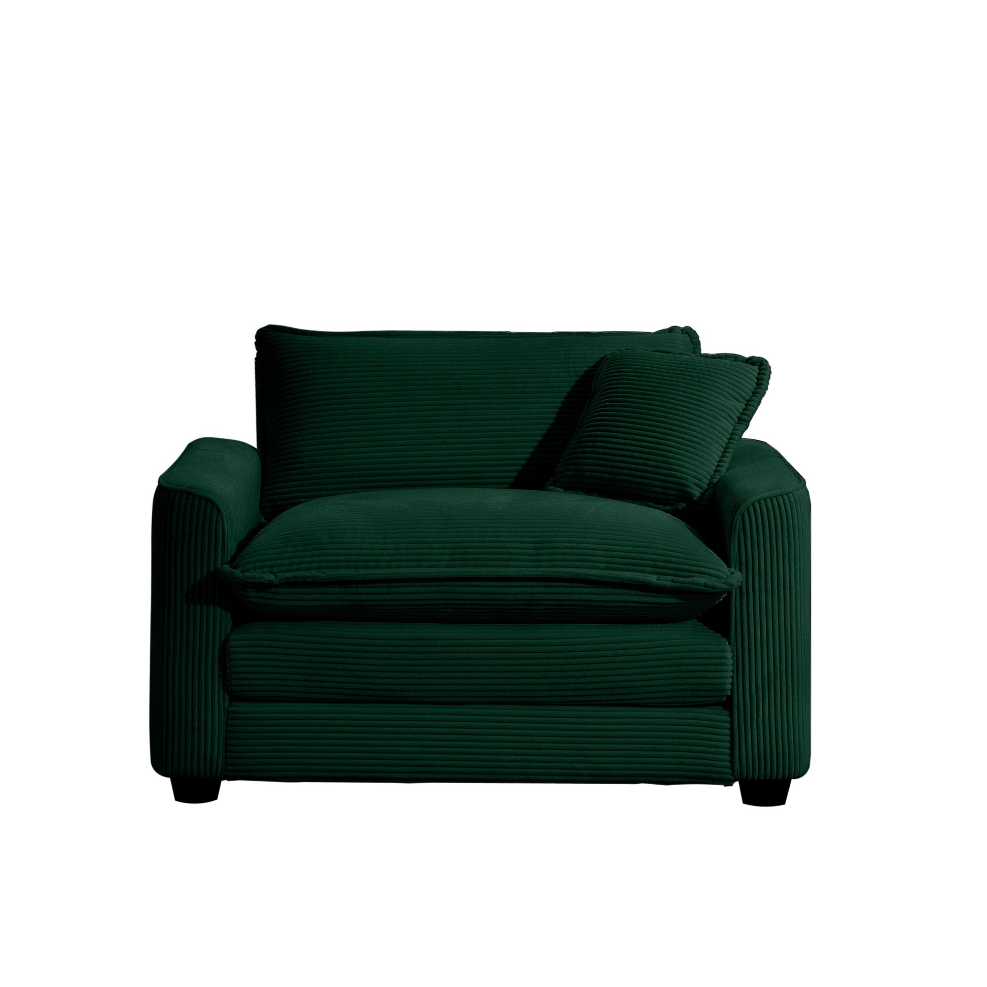 Green Corduroy Fabric, Comfortable Single Chair Deep Seat Sofa With One Pillow, Suitable For Living Room And Bedroom, Club Multiple Occasions Green Corduroy 1 Seat