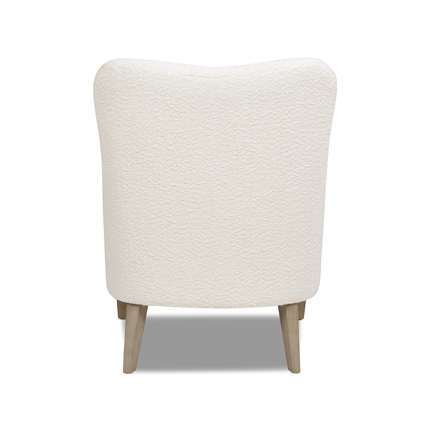Nimbus 27.5" Curved Accent Chair, Ivory White Boucle White Foam Boucle
