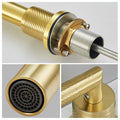 Gold Bathroom Faucet 2 Handle 8 Inch Bathroom Sink Faucets Stainless Steel 3 Hole Widespread With Pop Up Drain And Water Supply Hoses, Brushed Gold Brushed Gold Metal