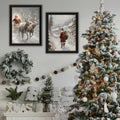 2 Piece Vignette On The Eve Of Christmas Black Framed Wall Art For Living Room, Holiday Wall Art Print For Home Decor, Bedroom Wall Art By Jo Moulton Multicolor Wood Paper