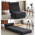Single Sofa Chair Foldable Single Sofa Bed With Pillow,Portable Foldable Sofa Bed,Leisure Sofa Chair,Easy To Store,Made Ofand Wearable Linen,Dark Grey Dark Gray Modern Foam Linen