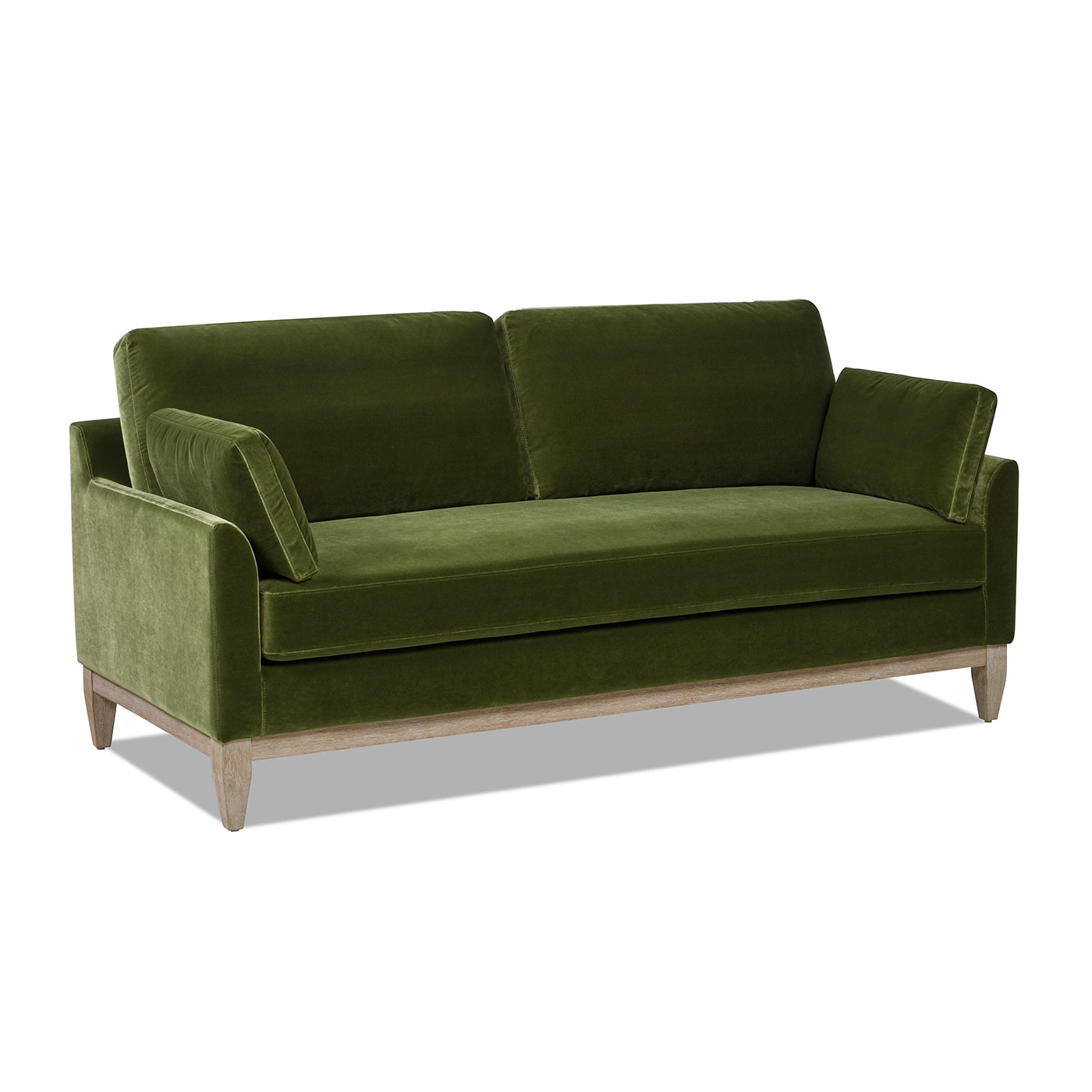 Pasadena 75.5" Modern Farmhouse Sofa, Olive Green Performance Velvet Olive Green Foam Velvet 3 Seat