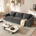 Modern Cotton Linen Modular Sectional Sofa, Convertible Sofa Set With Pillows, Oversized Sectional Couches For Living Room, Loft, Apartment, Office Dark Gray 3 Seats Wood Primary Living Space Medium Duty Pine 3 Seat Dark Gray Linen Medium Soft Cushion