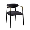 Jaramillo Side Chair Set 2 , Black Fabric & Black Finish Dn02696 Black Wood Metal