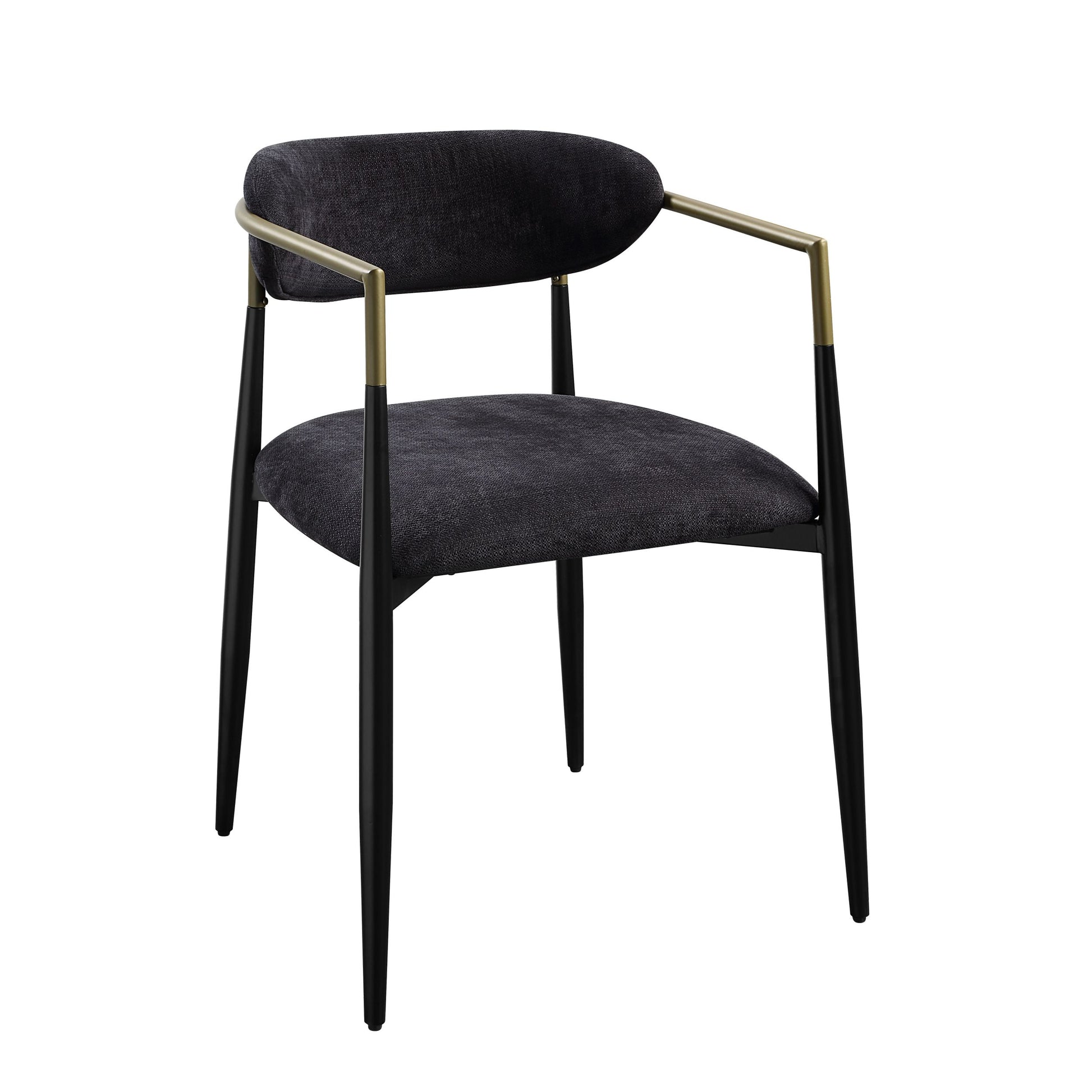 Jaramillo Side Chair Set 2 , Black Fabric & Black Finish Dn02696 Black Wood Metal