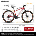 A27312 Mountain Bike 27.5 Inch Wheels, 21 Speed Mens Womens Trail Commuter City Mountain Bike, Aluminium Frame Disc Brakes Thumb Shifter Front Fork Bicycles Cycling Red Without Durable Garden & Outdoor Classic Multifunctional Polyurethane Foam Aluminum