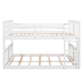 Full Over Full Bunk Bed With Ladder, White Old Sku :Lp000207Aak Full White Solid Wood