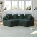 54''L Chenille Sponge Single Sofa,No Assembly Required,Fluffy Modern Sleeper Chair For Living Room, Bedroom, Lounge And Projection Room Green Foam Chenille 1 Seat