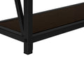 Accent Table, Console, Entryway, Narrow, Sofa, Living Room, Bedroom, Brown Laminate, Black Metal, Contemporary, Modern Espresso Metal