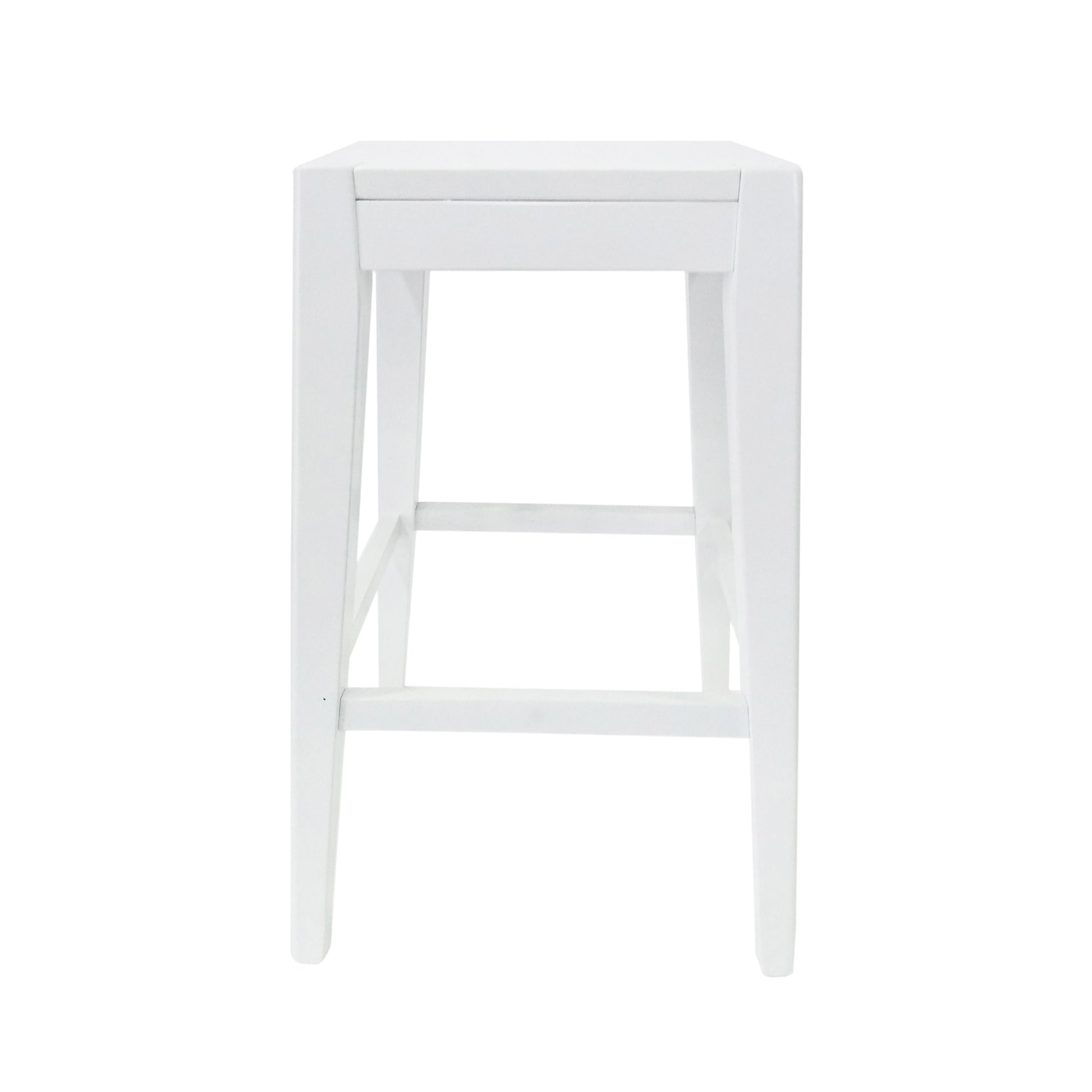 Counter Stool Set Of 2 White Fabric