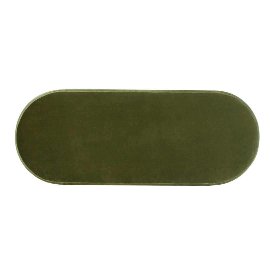 Fuji 49" Upholstered Oval Storage Bench, Olive Green Performance Velvet Olive Green Foam Velvet