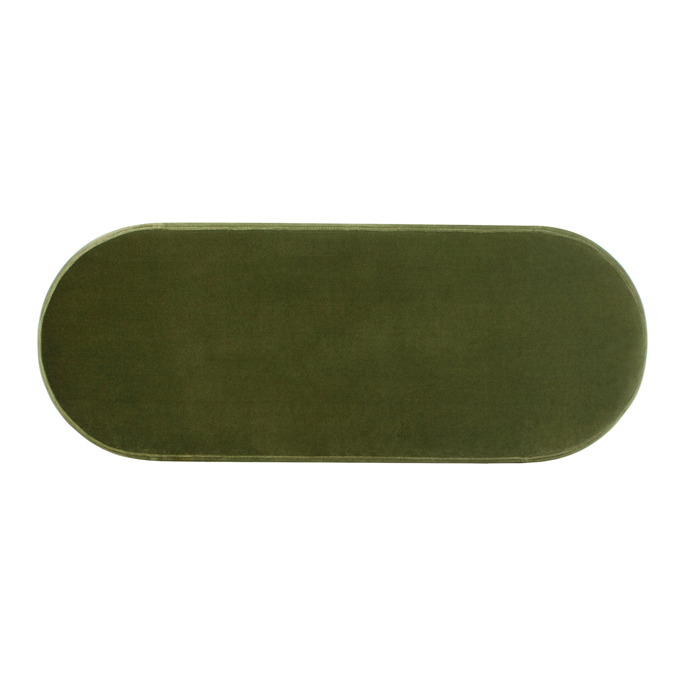 Fuji 49" Upholstered Oval Storage Bench, Olive Green Performance Velvet Olive Green Foam Velvet