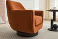 U Shaped Fully Assembled Swivel Chair Velvet Accent Chair Armchair Round Barrel Chair For Living Room Bedroom, Burnt Orange Burnt Orange Velvet