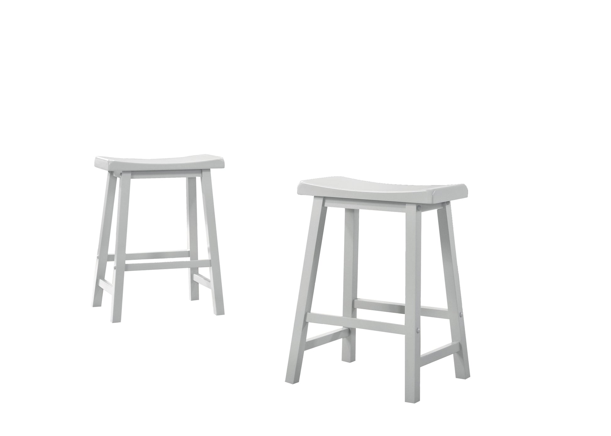 Set Of 2 Alonzo White Backless Ergonomic 17.5" Counter Height Stool White Wood