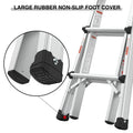 Aluminum Multi Position Ladder With Wheels, 300 Lbs Weight Rating, 22 Ft Metallic Grey Aluminium Alloy