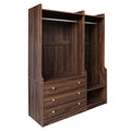 Open Wooden Wardrobe Storage For Bedroom, Brown Brown Particle Board