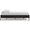 Asher Full Sized Platform Bed, Sleek Modern Silhouette, Charcoal Wood Frame Full Charcoal Mdf