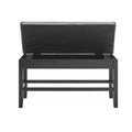 Carrara Storage Counter Bench Black Black Faux Leather