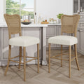 Barstool Set Of 2 Dark Brown Fabric