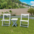 Hips Foldable Small Table And Chair Set With 2 Chairs And Rectangular Table White White Hdpe