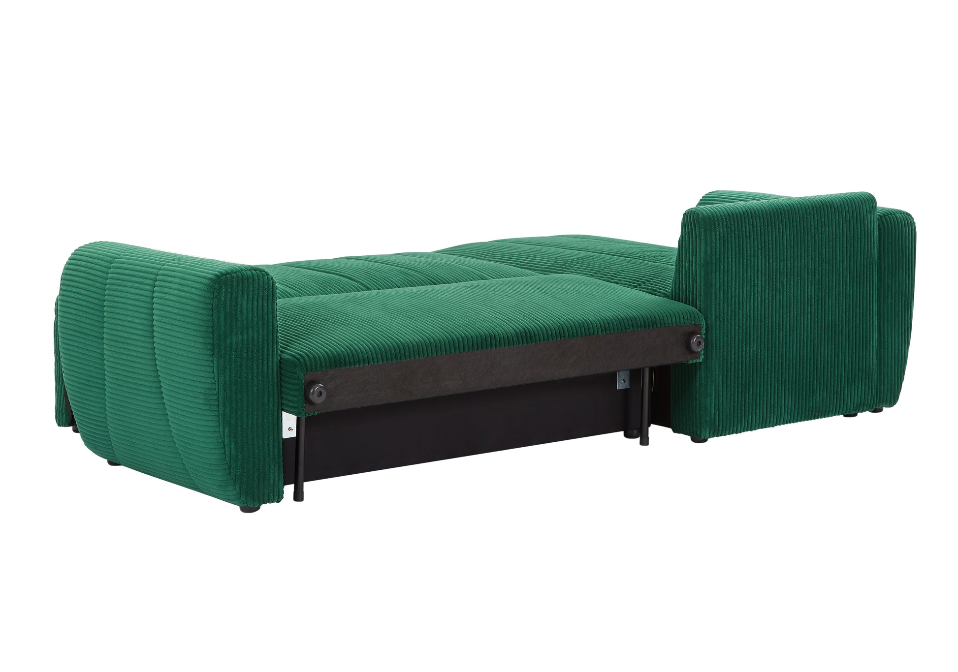 Convertible Sectional Sofa Couch, Modern Fabric 3 Seater L Shaped Couch For Living Room, Apartment, Office, Small Space Dark Green Corduroy 5 Seat