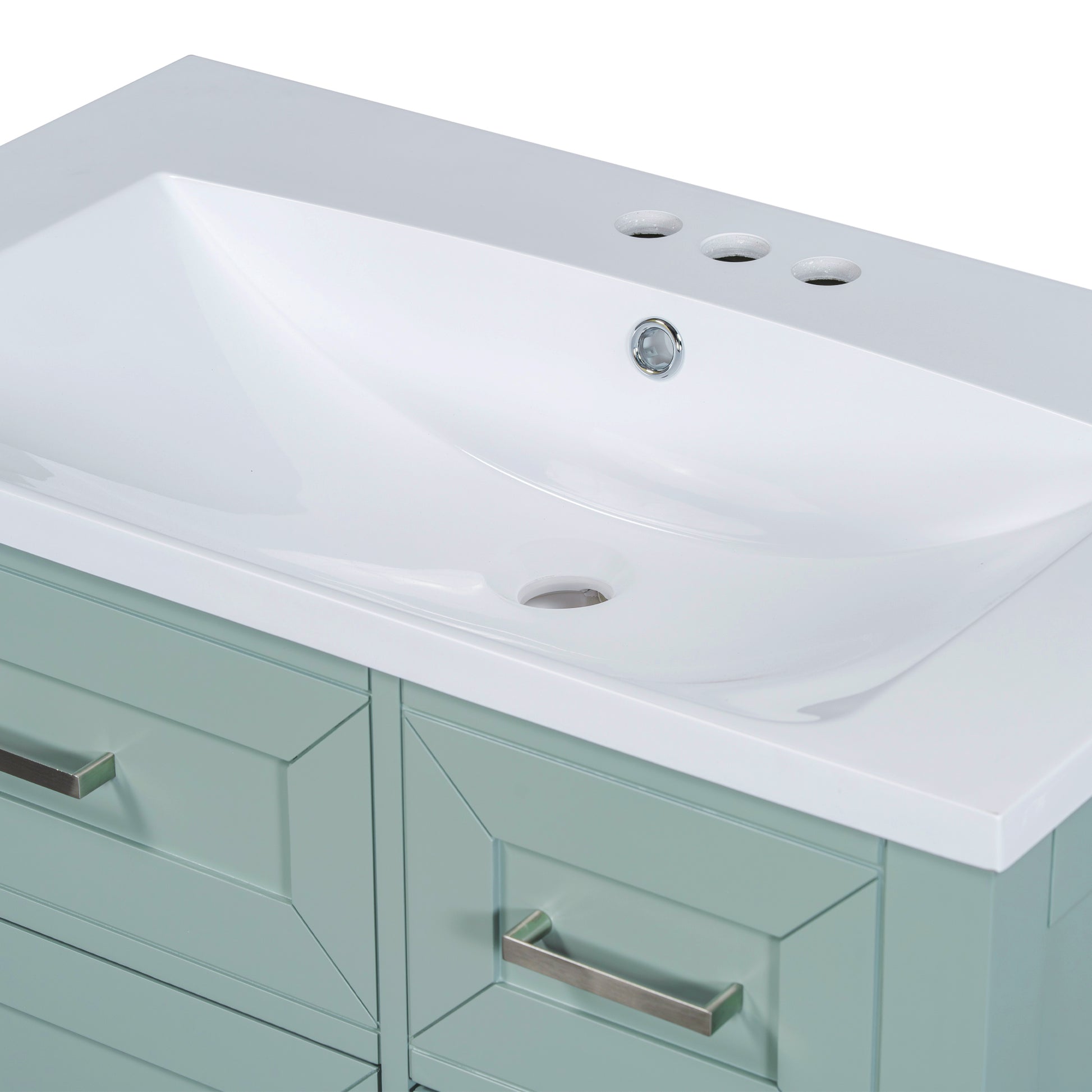 30" Bathroom Vanity With Sink Combo, Green Bathroom Cabinet With Drawers, Solid Frame And Mdf Board Old Sku:N725S999222F Green Solid Wood Mdf