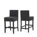 Portman Fabric Counter Stools Set Of 2 , Dark Charcoal Dark Gray Fabric